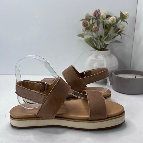 Nisolo Go-To Flatform Leather Strappy Sandals Almond Women 8.5 Tried On - Picture 6 of 9